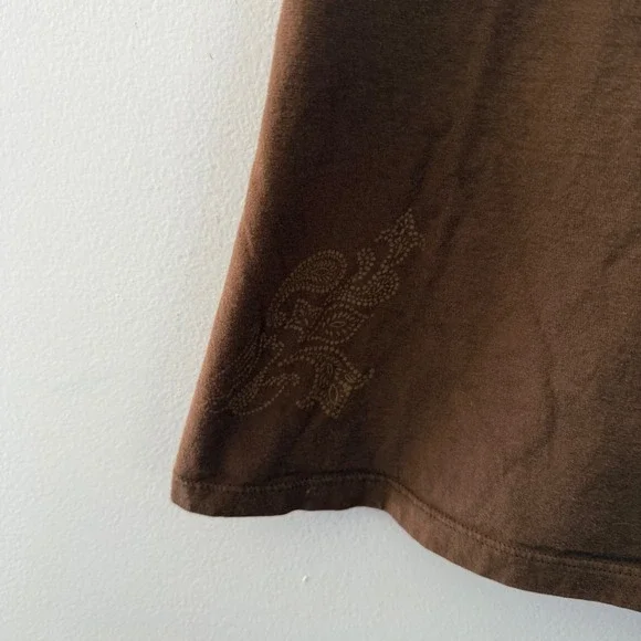 The North Face A5 Series Brown Paisley Logo y2k T-Shirt Womens Large L/G - Picture 5 of 8